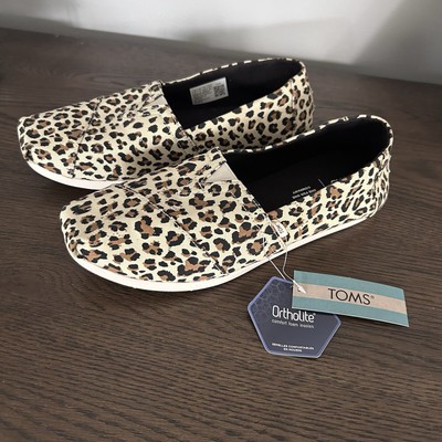 TOMS Women s Alpargata Birch Animal Leopard Print Ortholite Flats Shoes Size 8