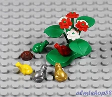 LEGO - 6x Frog Lilypad - Gold Silver Red Green Plant Flower Animal Toad Princess