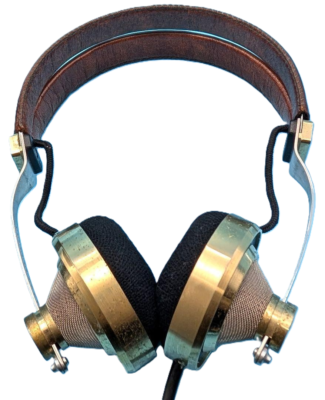 Pioneer SE-L40 Vintage Stereo Headphones Brass And Leather from