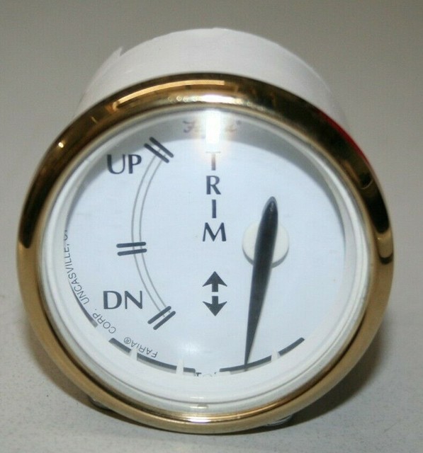 Faria GP7640A Boat OMC EVINRUDE Trim Gauge Newport Gold 2 Inch Dust