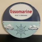 VINTAGE ESSOMARINE GREASES GASOLINE OIL PORCELAIN SIGN — photo 1