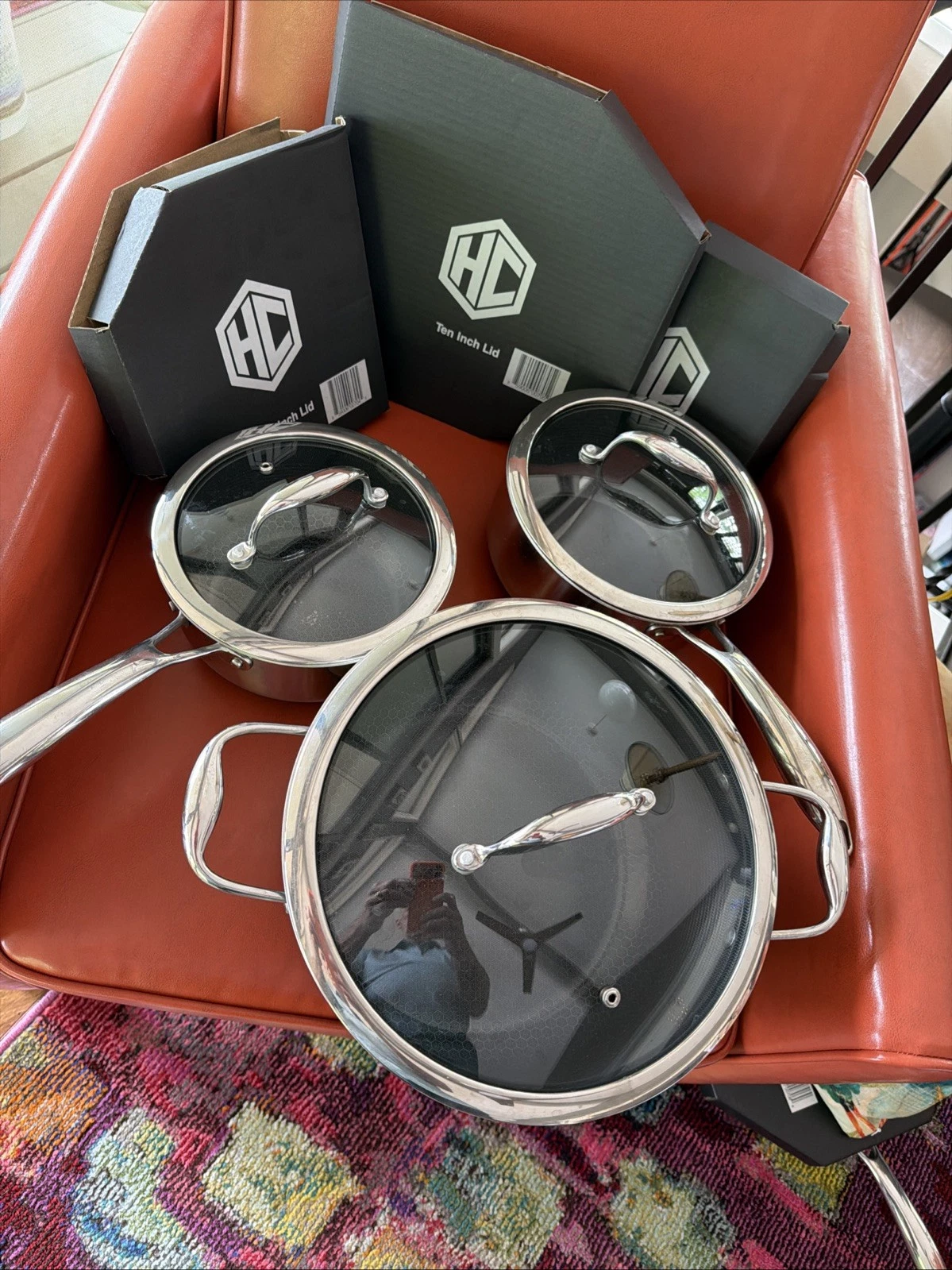 NICE HexClad Hybrid Nonstick 6 Piece Pan Pot Cookware Set 2, 3, 8qt W Lids
Opens in a new window or