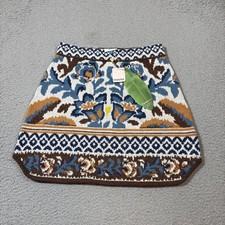 NWT Farm Rio Nuuly Womens Sz M Skirt Brown/Multi Toucan Scarf Knit Floral Mini