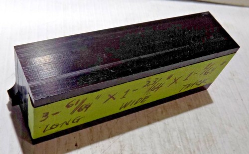 Black Delrin Acetal Plastic Bar Block 3.95" Long X 1.36" Wide X 1.02" Thick