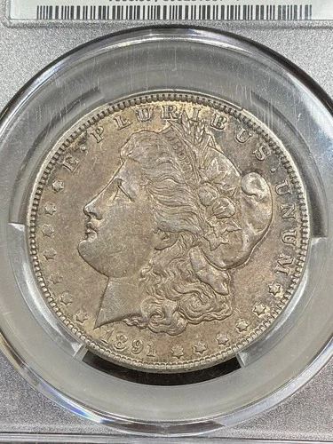 CACG AU50  1891 CC MORGAN DOLLAR VERY ORIGINAL SURFACES