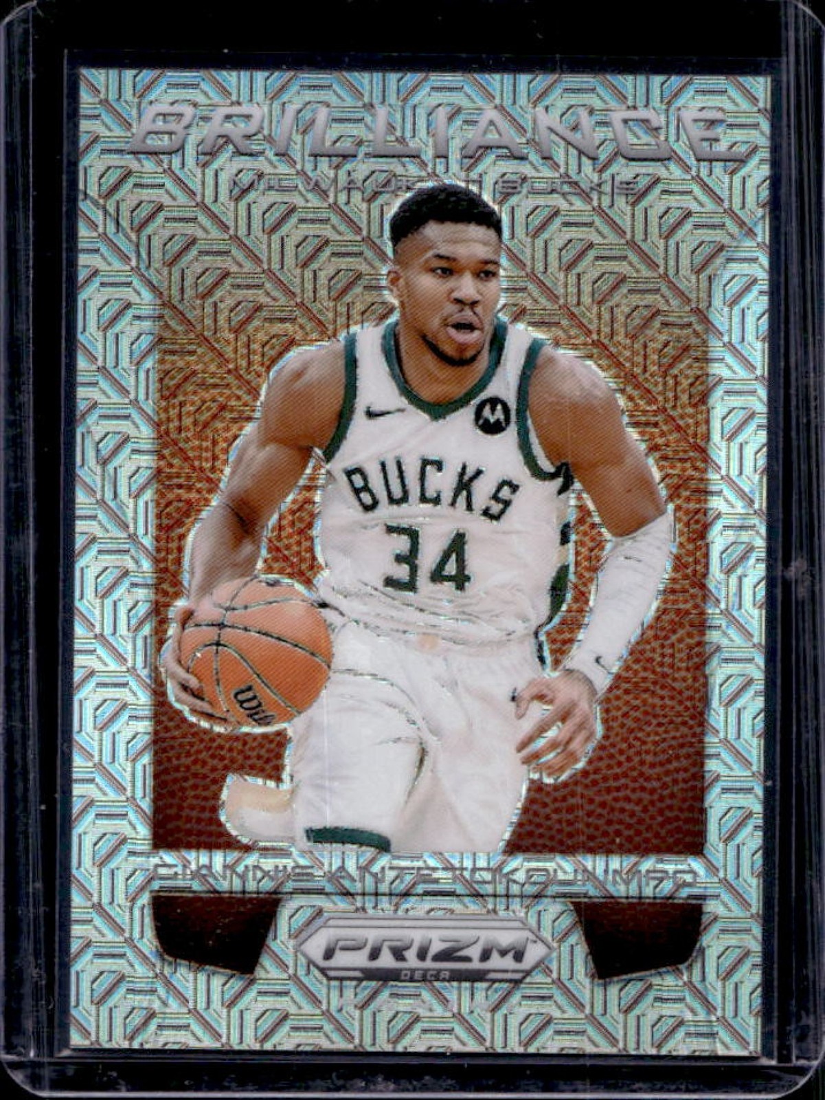 2023-24 Prizm Deca Giannis Antetokounmpo Brilliance Mojo #3/25 Bucks