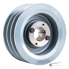 Cast Iron 6" Inch 3 Groove Pulley Belt B Section 5L with 1-3/8" Sheave Bushing