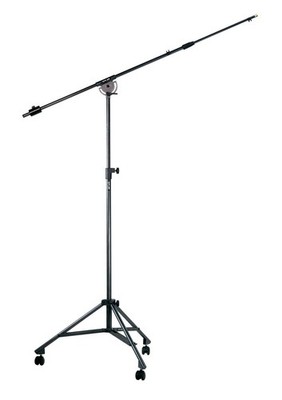Quik Lok A-50AM Height Adjustable Tripod Studio Boom Stand, Black with Casters