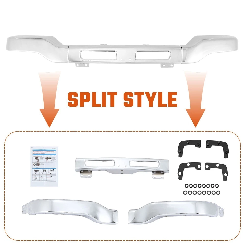 Front Bumper Face Bar For 2003-2006 GMC Sierra 1500 3500 Chrome Steel 15098990 - Image 2 of 4