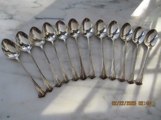 12 James Dixon & Sons Sterling Demitasse Spoons JD&S 212 Grams Lion & Crown