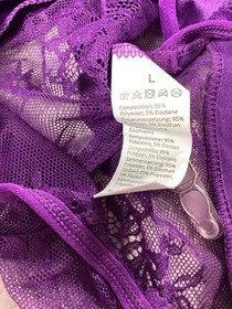Sexy Purple Lace Satin Lingerie*Bustier*Garters*Thong*L*Cosplay*Femboy*Sissy*NIP