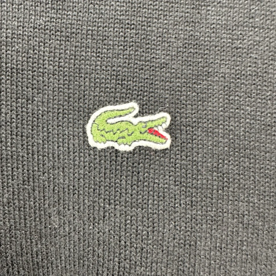 Suéter con Capucha Lacoste 100% Algodón Negro Gris Para Hombre Talla 6 Grande NUEVO Foto 4 de 4