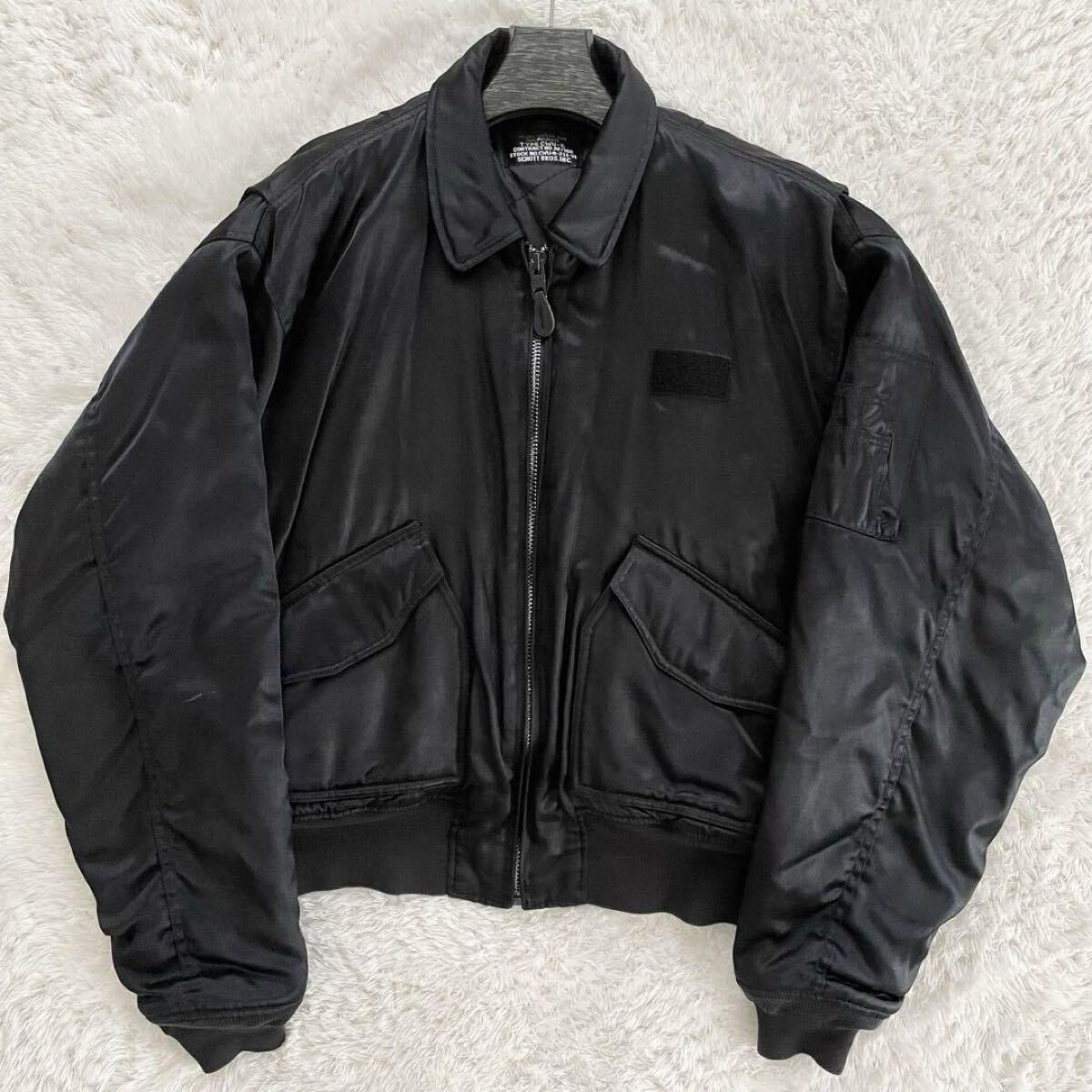 Men's Schott Rare 90s 00s schott Flight Jacket CWU R Black Men's Schott Rare 90s 00s schott Flight Jacket CWU R Black