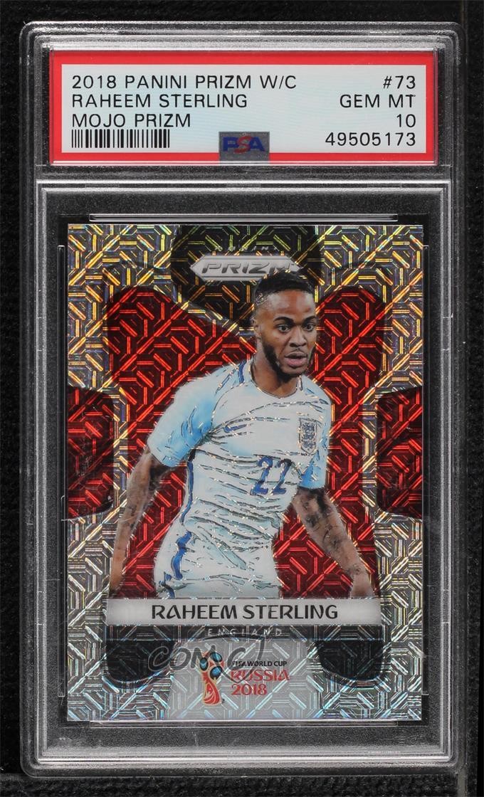 2018 Panini Prizm World Cup Mojo Prizm Raheem Sterling #73 PSA 10 GEM MT 3hd