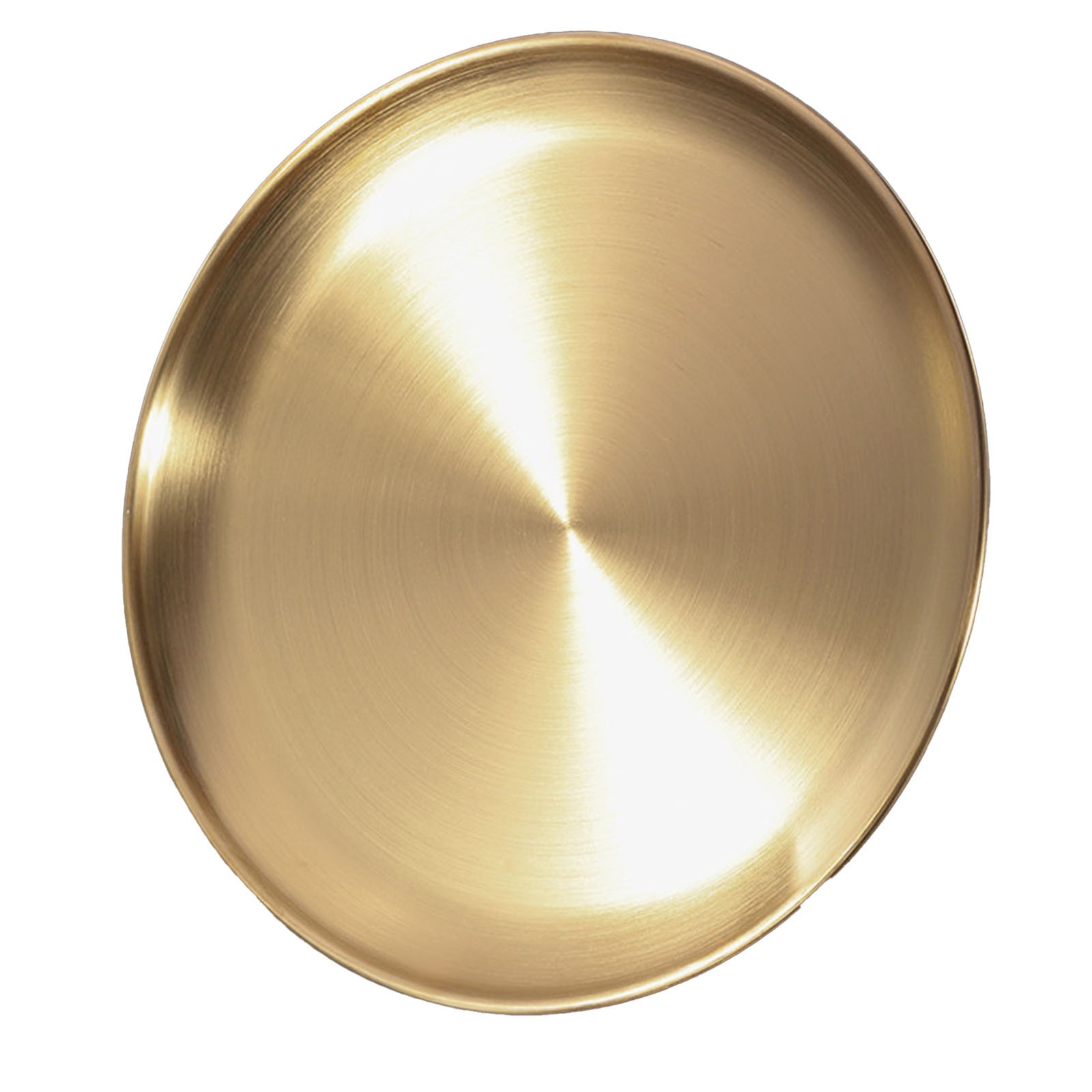 Stainless Steel Plate Golden Metal Round Dinner Dishes Plate Reusable Rustproof