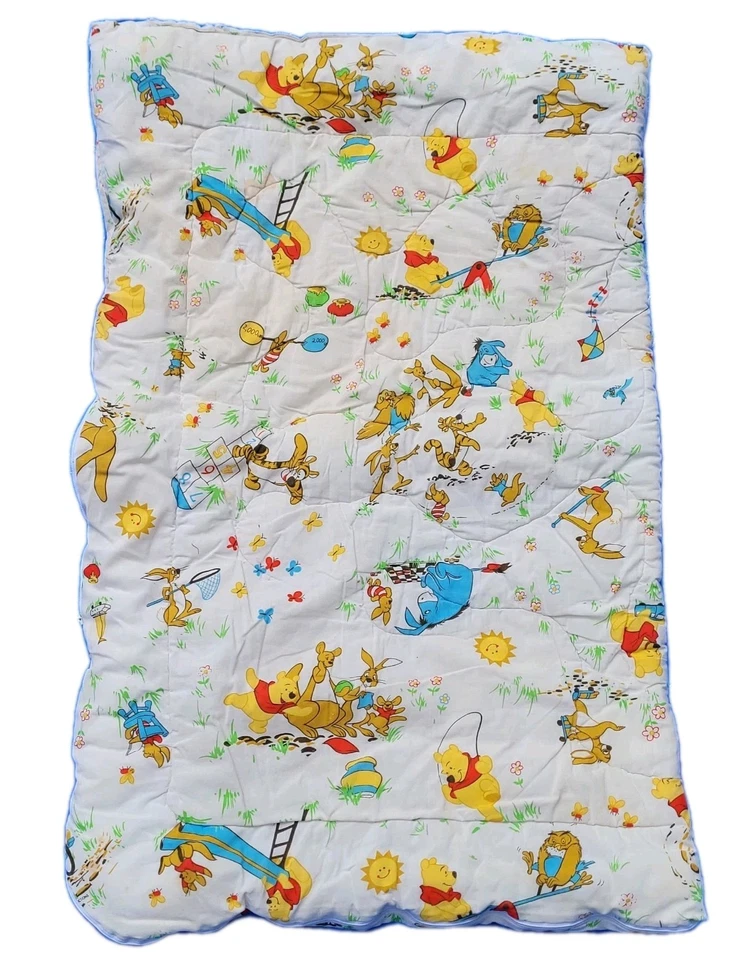 Vintage Disney Winnie The Pooh Blanket Sleeping Bag Zipper Youth Camping School  - Image 2 of 4