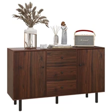 Sideboard Buffet Cabinet, with 2 Cupboards, 3 Drawers and Adjustable Shelves,...