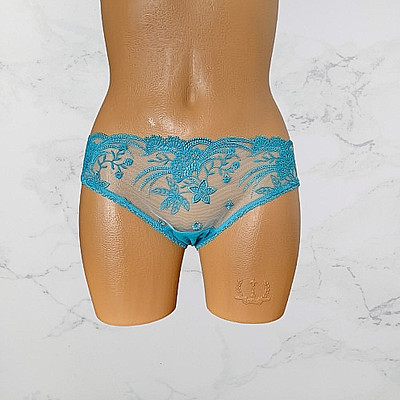 La Perla Luxus Panty Slip Gr. 38 feiner Seiden Stoff + Tüll Sylter Boutique Neu