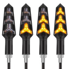 4PCS Motorcycle Turning Indicators Flowing Turn Signal Lights 12V 12 LEDs