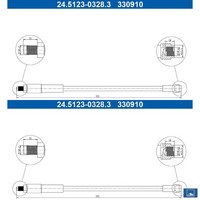 2X Bremsschlauch ATE 24.5123-0328.3 2 BremsschläUche Rechts Links Hinten