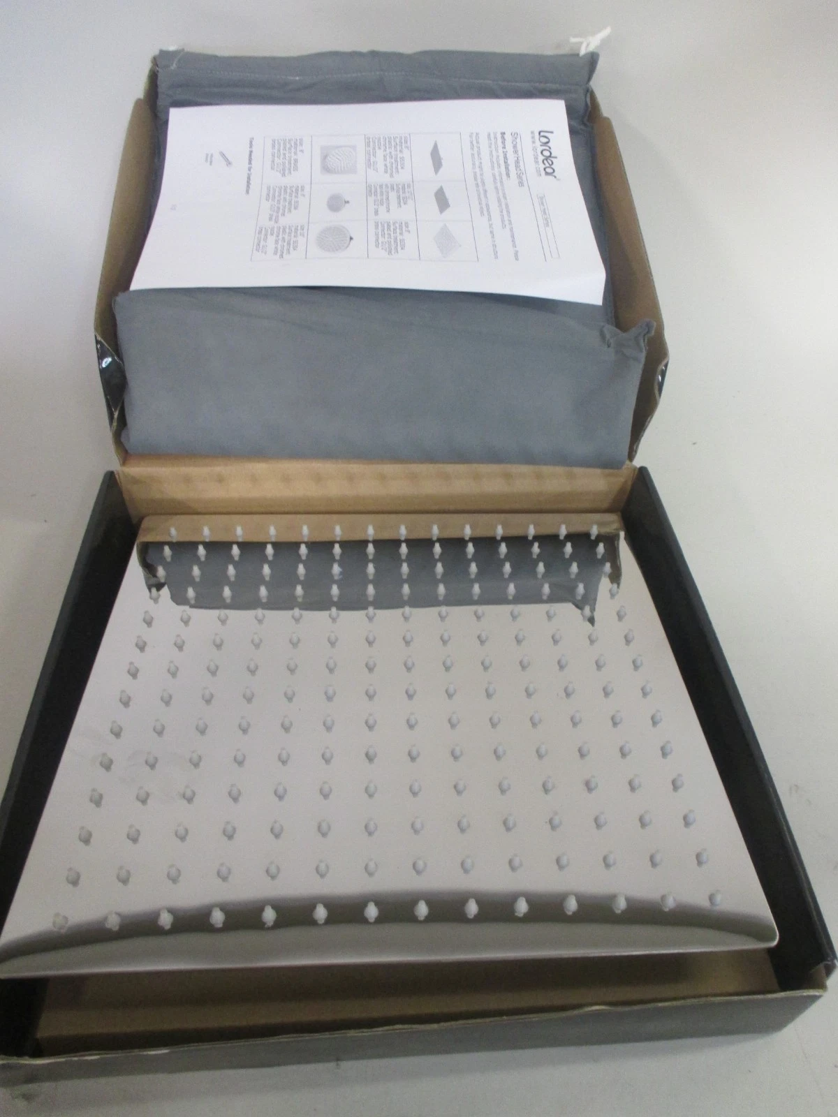 Lordear 12 Inch Rainfall Shower Head,Thin 304 Stainless Steel,Open Box!