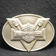 WK17121 VINTAGE 1983 HARLEY-DAVIDSON MOTORCYCLES MENS PEWTER BELT BUCKLE