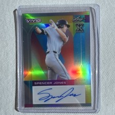 Spencer Jones  Autographed Card Vivid Leaf  31/40. Mint   BA SJ1. Yankee Rookie. rookie card picture