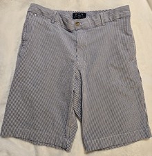 Boys Polo Ralph Lauren Blue And White Stripe Seersucker Shorts Size 16