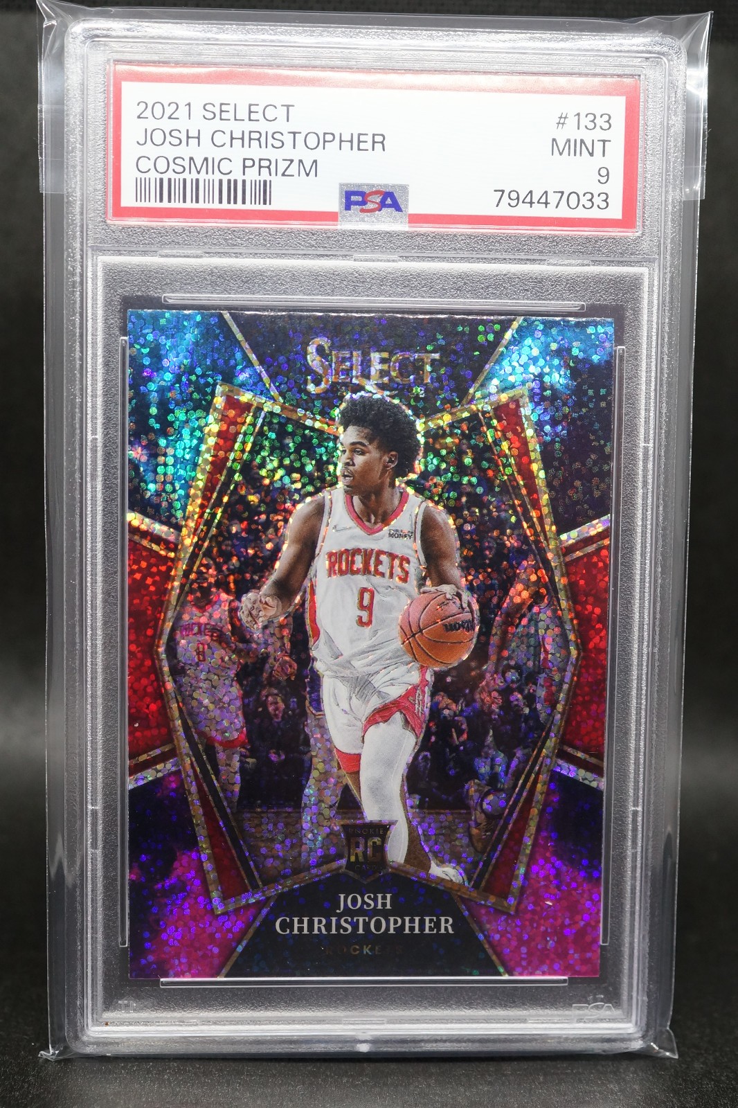 2021-22 Panini Select Josh Christopher Premier #133 ROOKIE  Cosmic Prizms PSA 9