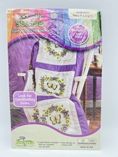 Janlynn Stamped Cross Stitch Quilt Blocks 18"X18" 6/Pkg-Pansy/Butterfly 998-4011