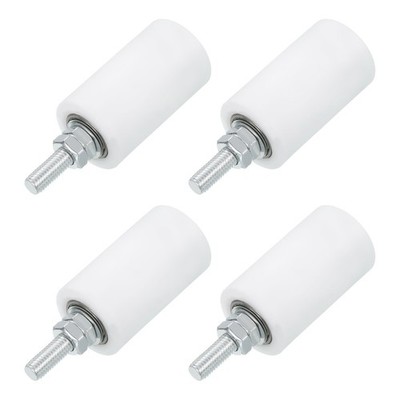 4Pcs Slide Gate Guide Roller 2.7'' Nylon Rollers Gate Support Assembly White