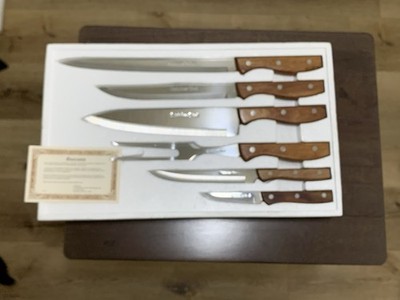Vintage Japanese Stainless Steel Deluxe 6 pc Kitchen Knife Set (see Details)