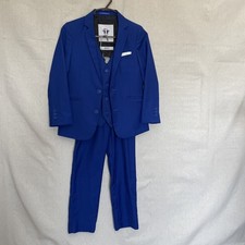 Black N Bianco 3 Pc Suit Boys Size 8 Slim Fit Royal Blue Easter