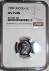 NGC MS-65 BN 1909-P Lincoln Cent, Gorgeously Toned, Blazing Gem!