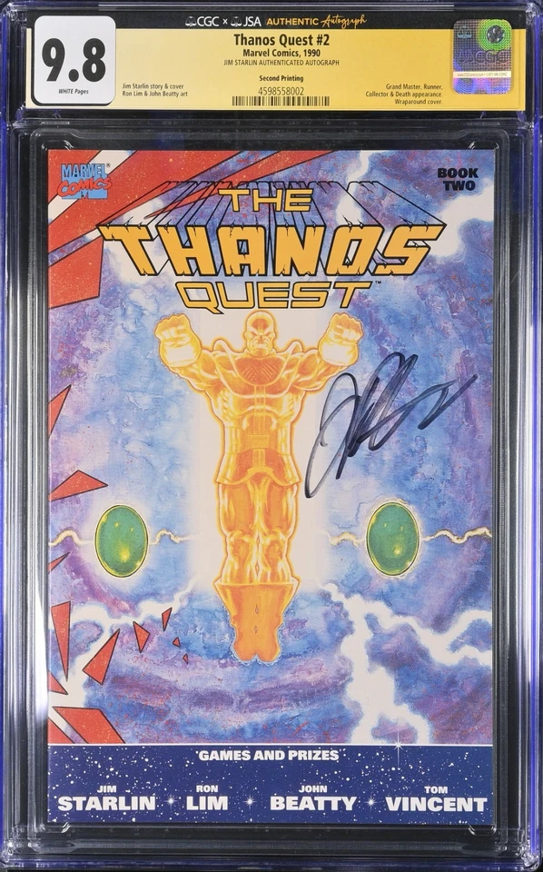 THE THANOS QUEST #1 and #2 2nd Print *KEY ISSUES* CGC 9.8 signed by Jim Starlin - Image 2 of 4