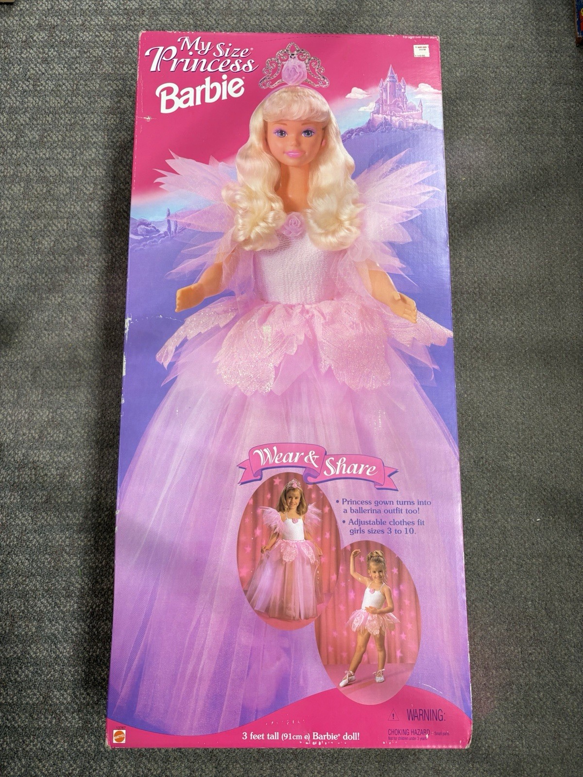 + Mattel 1995 My Size 3 Ft Tall Princess Barbie 13767 NIB