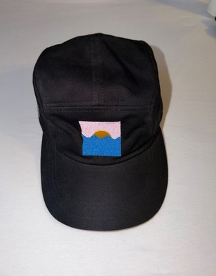 Selina Peru 5-Panel Hat Cap Strap Back Black Skate Surf Camp Hike Outdoor 