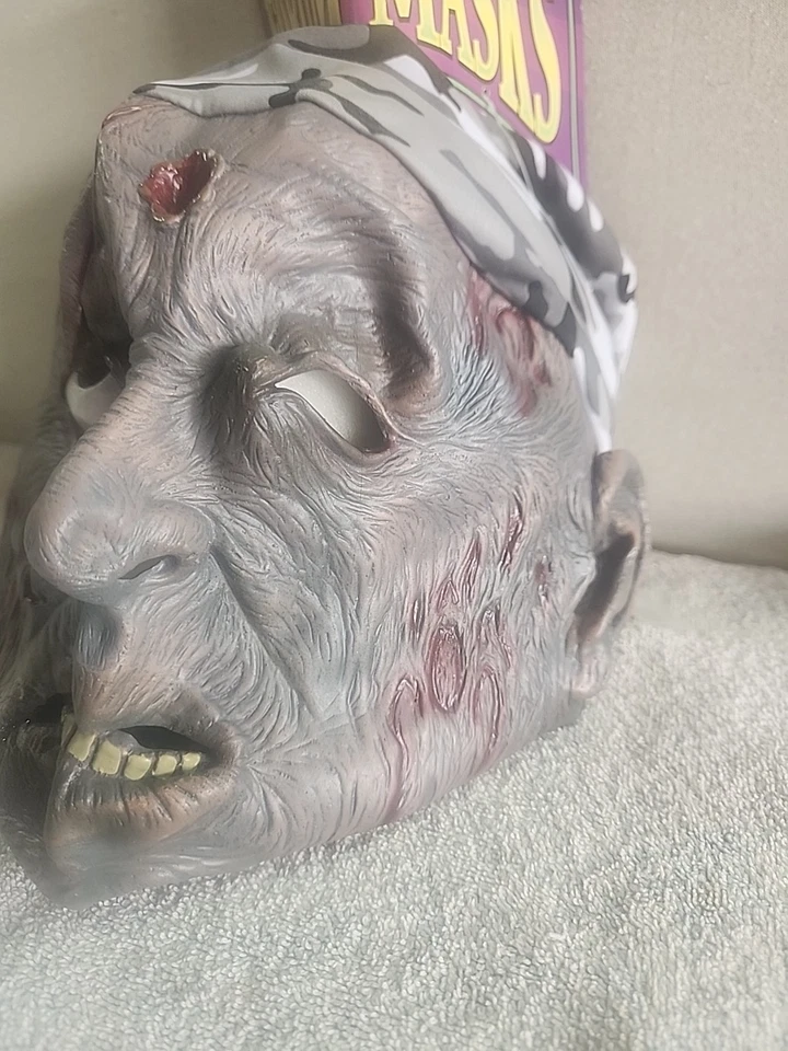 Adult PVC Forum Masks Zombie With Camo Hat - Image 3 of 4