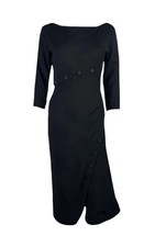 *ALEXANDER MCQUEEN* F/W 2007 Black Bead Embellished Button Midi Dress 42