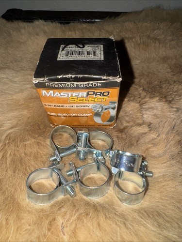 MasterPro 5/16” Band And 1/4” Screw Fuel Injection Style Hose Clamps - 6pcs - Foto 1 di 2