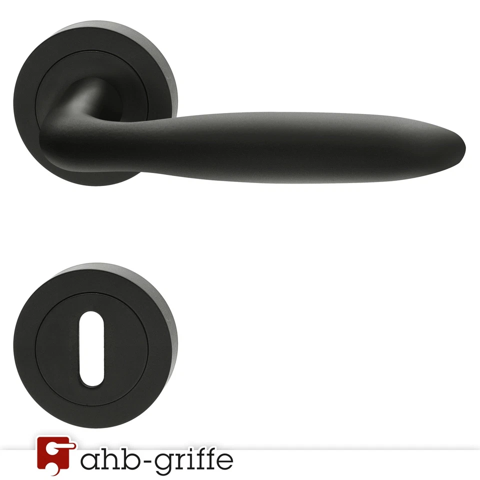 Karcher Drückergarnitur Korfu ER24 Rosette Kosmos schwarz Türgriff BB PZ WC