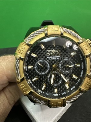 INVICTA Model 25687 BOLT MENS Watch Quartz Black Silicone WORKING 