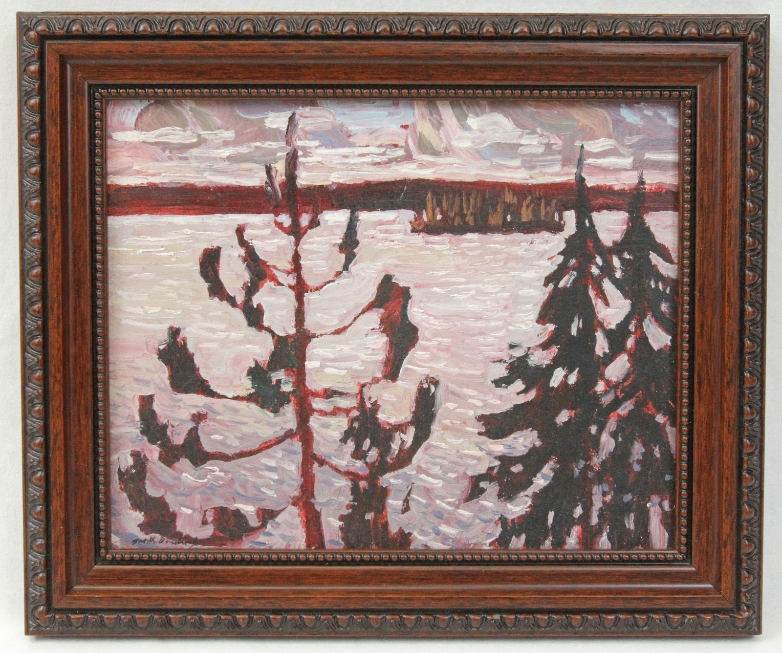 Garth Armstrong 8x10 Oil Painting Listed Artist Impressionist Pine Tree Lake