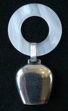 Sterling Silver Teething Ring Baby Rattle Bell by Reed & Barton Stamped Engraved