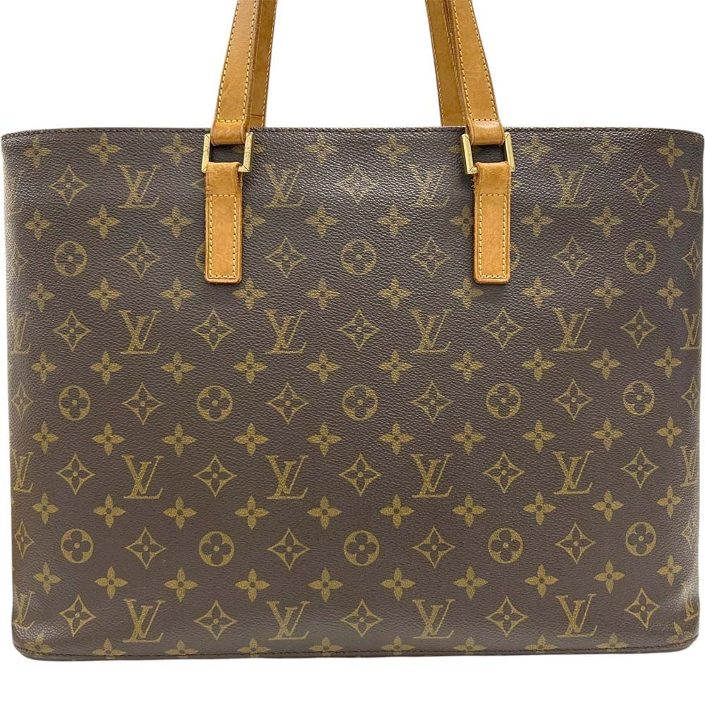 Good Auth LOUIS VUITTON M51155 MONOGRAM LUCO Tote Bag Brown LV F/S