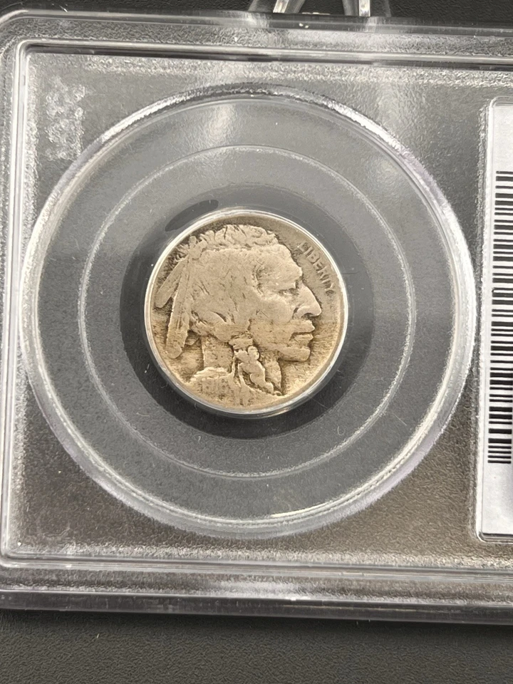 1916 MINT ERROR PCGS F12 5c Buffalo Nickel 100% Split Planchet  - Image 2 of 4
