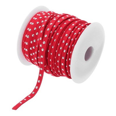 22 Yard Faux Suede Leather Cord 5mm,[for DIY Craft]-20m/Red Silver
