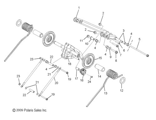 Polaris Torsion Spring, Right, Black, Genuine OEM Part 7043529-329, Qty 1 - Picture 2 of 2