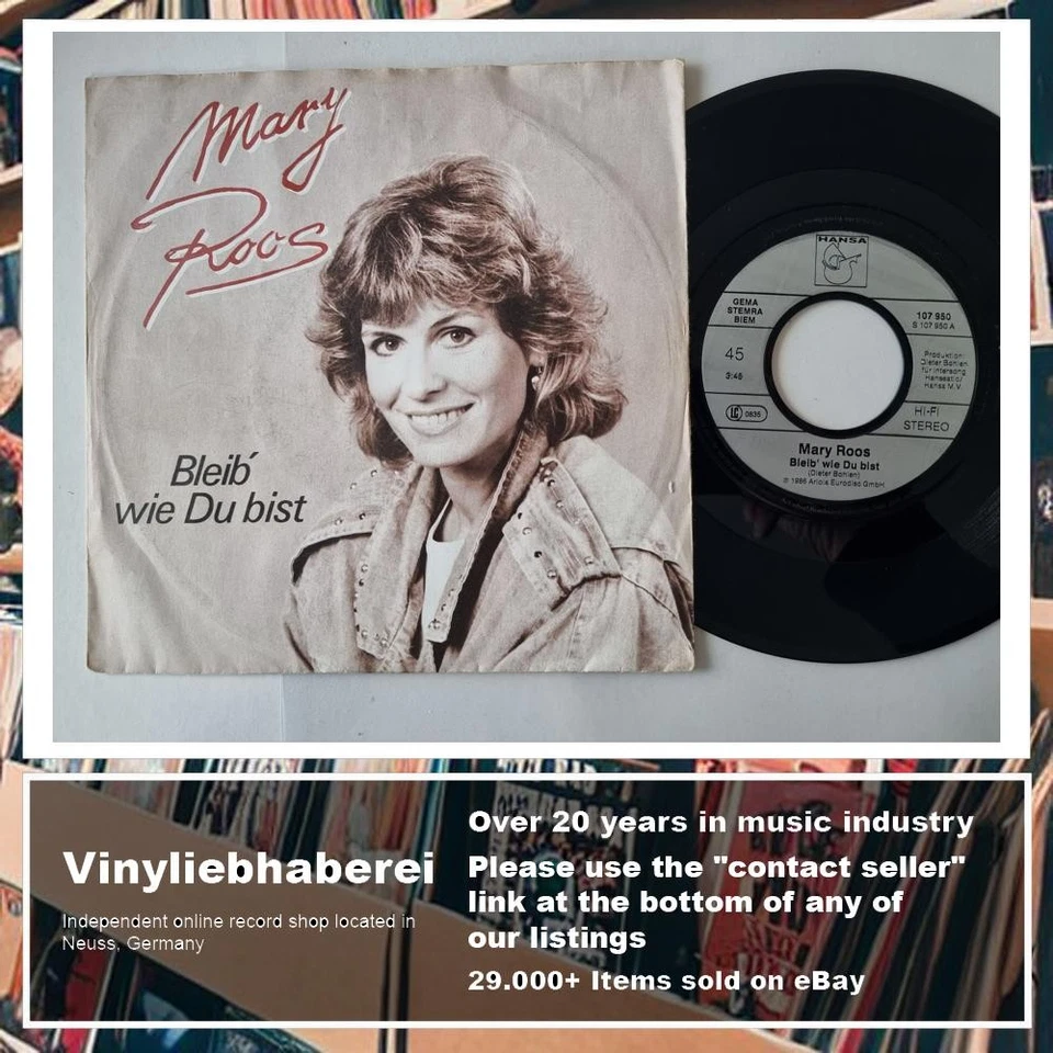 Mary Roos - Bleib' wie Du bist 7'' Vinyl Germany/ Dieter Bohlen/ CV C.C. Catch - Image 4 of 4