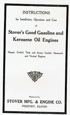 Stover Gas Engine Motor Horizontal Vertical 1.5 3 6hp Hit Miss Book Manual CT K